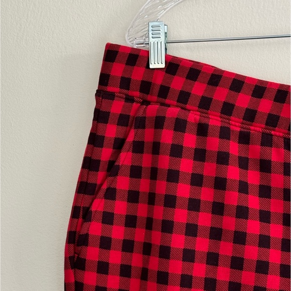 LANDS’ END Serious Sweats Flannel Lined - Women's Plus Size 1X Red/Black Buffalo - Picture 3 of 13
